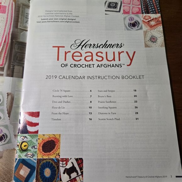 Herrschners Treasury of Crochet Afghans 2019 Calendar Instruction Booklet - Picture 2 of 4
